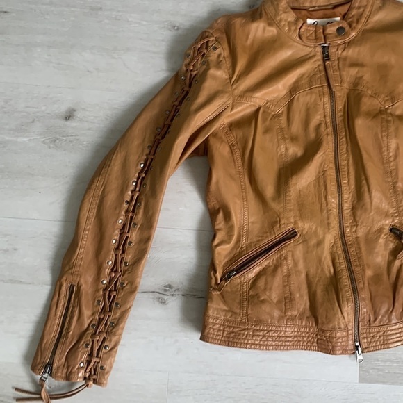 Scully soft Leather Western Braided studs Camel Tan Jacket size L vintage - Picture 9 of 16
